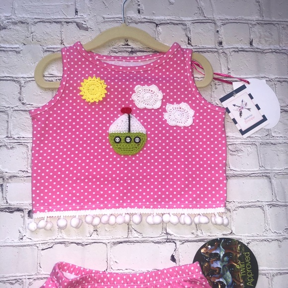Girls size 3T top and skort custom outfit - Picture 2 of 3